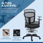 Cadeira de Escritório Ergonómica com Apoio para os Braços Apoio para os Pés e Assento Ajustáveis 59x59x95 - 115cm Preto