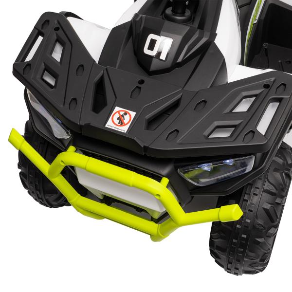Quadriciclo Elétrico para Criança 12V Faróis Música MP3 Velocidade Ajustável e Cesta de Arrumação 88x50x57,5 cm Verde