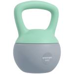 Kettlebell de 6 kg Pesa Russa Preenchida de Areia Metálica e Alça Antiderrapante para Treino em Casa Ginásio 19x19x28 cm Cinzento