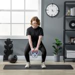 Kettlebell 6 kg Peso Russo com Revestimento de PU e Enchimento de Areia para Treino 20x13x22 cm Roxo e Cinza