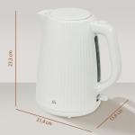 Jarro Elétrico 1,7 L 2200 W com Filtro Anticalcário Removível Desligamento Automático Base Giratória 360° Creme