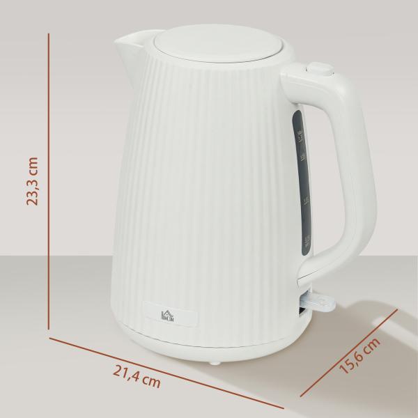 Jarro Elétrico 1,7 L 2200 W com Filtro Anticalcário Removível Desligamento Automático Base Giratória 360° Creme