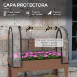 Mesa de Cultivo com Rodas 80x40x120 cm Horta Urbana Elevada com Cobertura de Estufa para Cultivar Plantas Flores Marróm