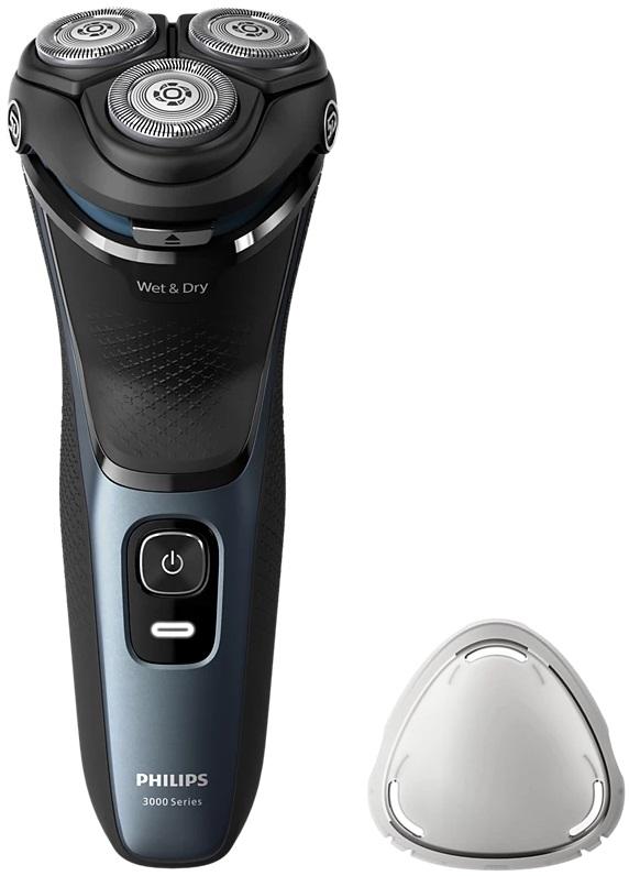 Máquina de Barbear Shaver 3000 Series Húmido/Seco c/ SkinProtect (Preto/Azul) - PHILIPS