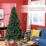 Árvore de Natal Artificial 210 cm com 1064 Ramos de Arame de Memória e Base Recolhível Árvore de Natal Verde