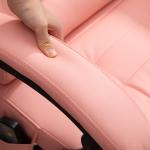 Cadeira de Massagem com 7 Pontos de Massagem Reclinável com Apoio para os Pés e Controlo Remoto 67x67x111 - 121 cm Rosa