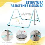 Barra de Ginástica para Crianças Dobrável com Altura Ajustável para Treino em Casa 154x106,2x88,5 - 128,5 cm Azul Celeste