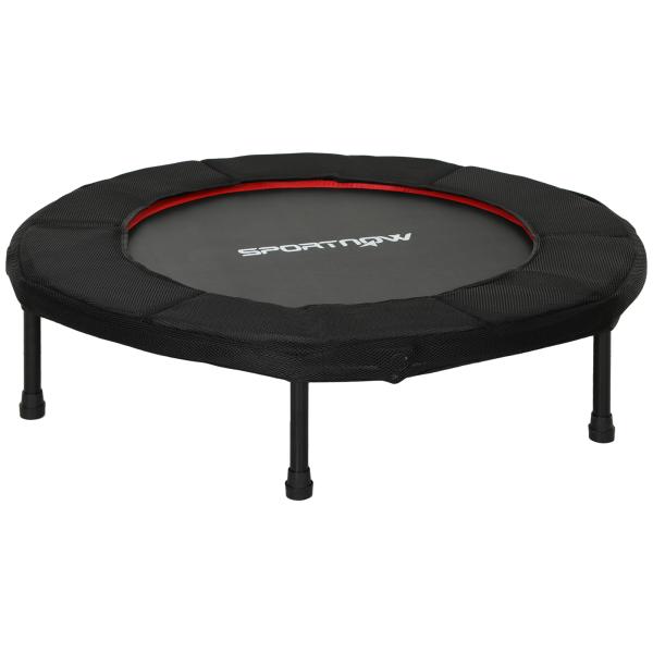 Trampolim Fitness Ø102 cm Trampolim Fitness Dobrável com Estrutura de Aço Antiderrapante Ø102x22 cm Vermelho