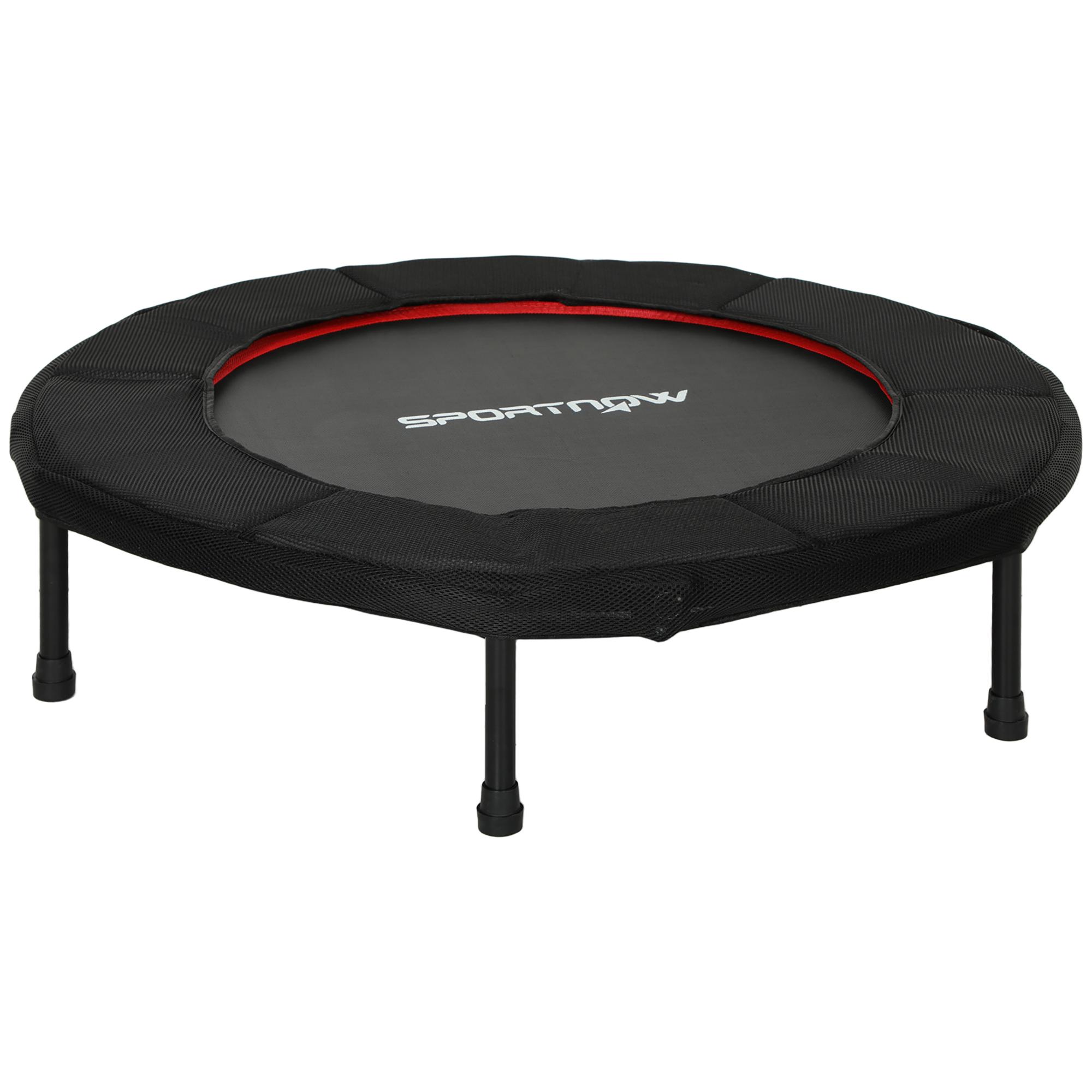 Trampolim Fitness Ø102 cm Trampolim Fitness Dobrável com Estrutura de Aço Antiderrapante Ø102x22 cm Vermelho