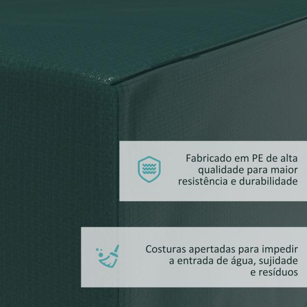Capa Protetora para Móveis Retangular Cobertura de Móveis para Jardim Impermeável para Terraço Varanda 235x190x90 cm Verde