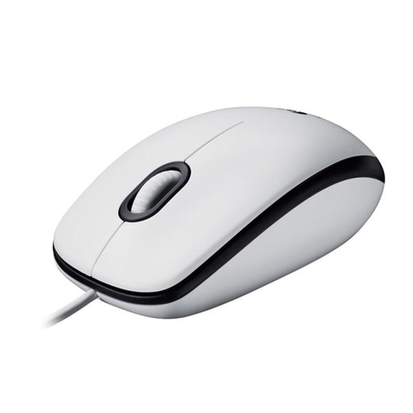 Rato com cabo e Sensor ótico Logitech M100 Branco 1000 dpi