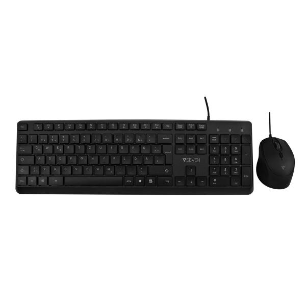 Teclado e Rato V7 CKU350ES Preto Qwerty espanhol