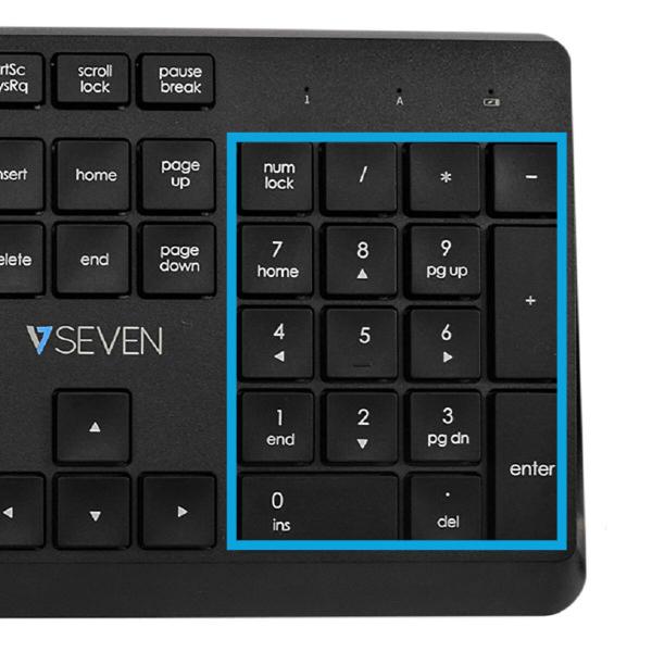 Teclado e Rato V7 CKW350ES Preto Qwerty espanhol