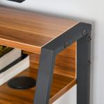 Secretária Mesa de Computador 84x45x85cm com Bancada de Madeira e Pés de Metal Estilo Moderno para Escritório Estúdio Dormitório Carga Máxima 20kg Nogueira e Preto