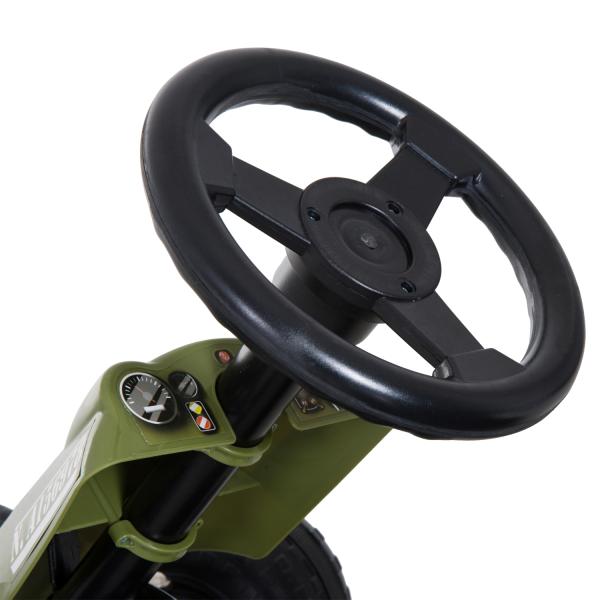Kart a Pedais com Assento Ajustável Embreagem Travão de Mão para Crianças de 3 - 6 Anos 99x65x56 cm Verde e Preto