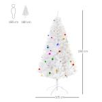 Árvore de Natal Artificial 180cm com 930 Ramos de PVC 48 Decorações Incluidas Decoração de Natal Ø105x180cm Branco