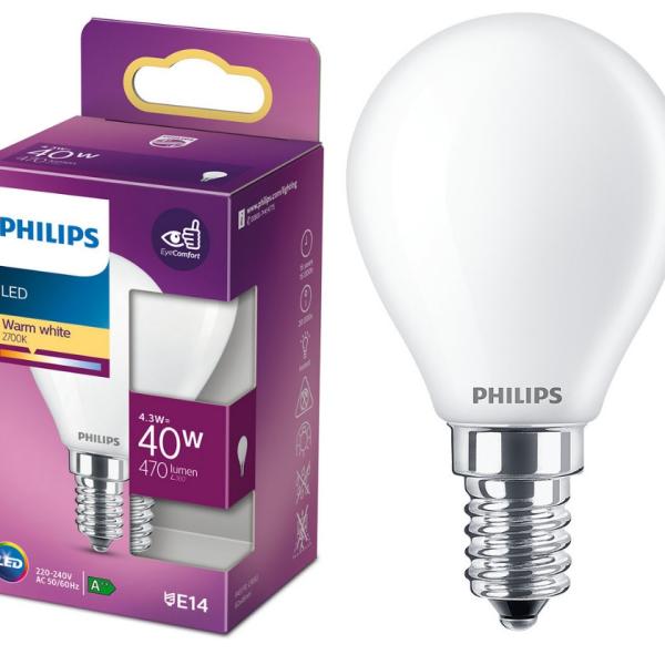 Lâmpada LED E14 4,3W Branco Q. 2700K 470Lm - PHILIPS