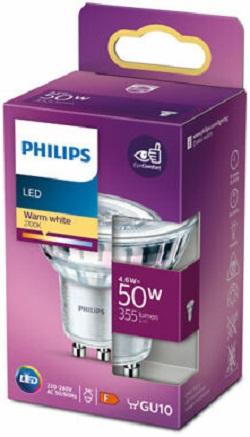 Lampada LED GU10 4,6W Branco Q. 2700K 355Lm - PHILIPS