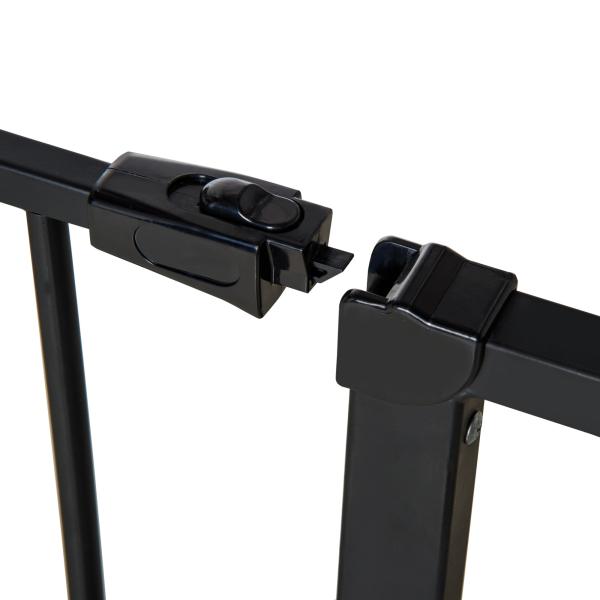Barreira de Segurança para Animais de Estimação Extensível para Escadas e Portas Barreira de Segurança para Cães 76 - 107x76 cm Preto