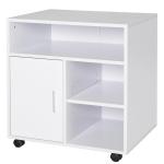 Armário de Escritório para Impressora Multifuncional com Prateleiras e Amplo Espaço de Armazenamento 60x50x65,5 cm Branco