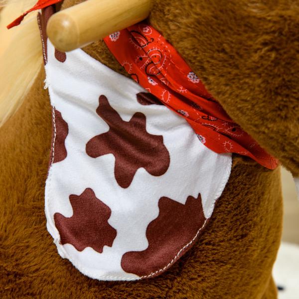Cavalo Baloiço para Bebés com Sons Cinto de Segurança 60x33x50 cm Marrom