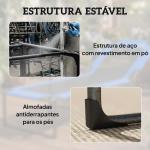Espreguiçadeira Dobrável com Encosto Ajustável em 4 Posições, Alças e Encosto de Textilene Suporta até 120 kg 175x58x68 cm Azul