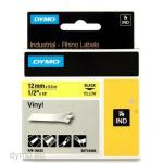 Cinta laminada para máquinas rotuladoras Rhino Dymo ID1-12 12 x 5,5 mm Preto Amarelo Etiqueta Autoadesivas (5 Unidades)