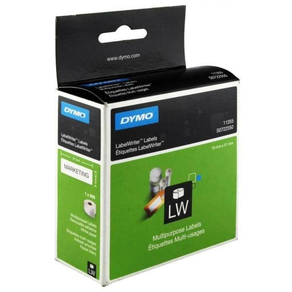 Rolo de Etiquetas Dymo LW11355 19 x 51 mm Branco Preto (6 Unidades)