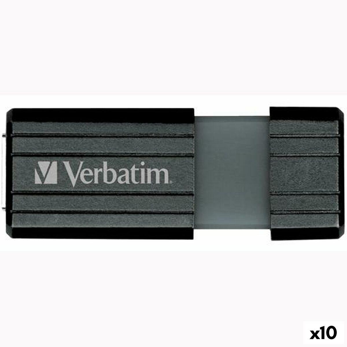 Memória USB Verbatim PinStripe Preto 64 GB