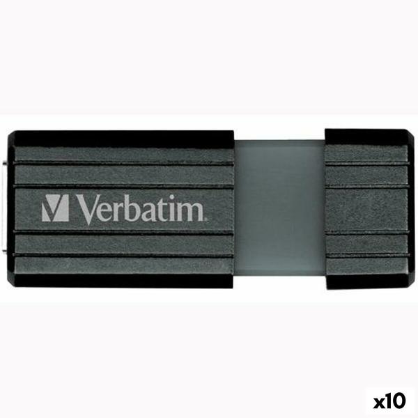 Memória USB Verbatim PinStripe Preto 64 GB