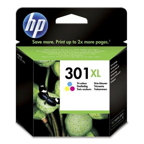 Tinteiro de Tinta Original HP 301XL Tricolor (60 Unidades)