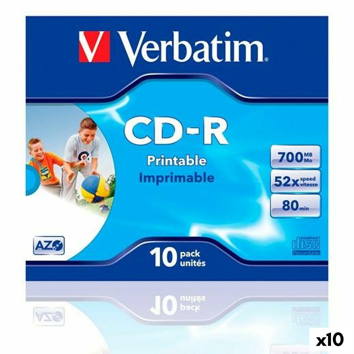 CD-R Verbatim CD-R AZO 700 MB 52x 10 Peças (10 Unidades)