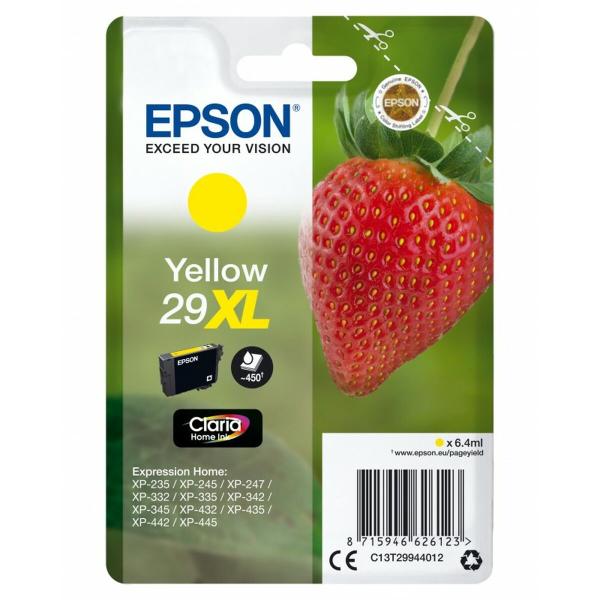 Tinteiro de Tinta Original Epson XP 235 332 335 432 435 - Nº 29 XL Amarelo (10 Unidades)