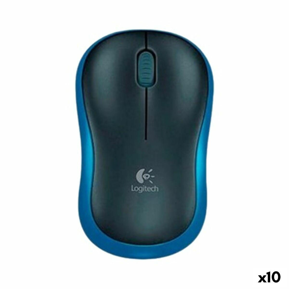 Rato sem Fios Logitech M185 Azul 1000 dpi (10 Unidades)
