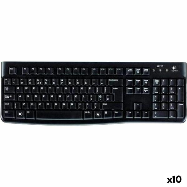 Teclado Logitech K120 Preto Qwerty espanhol (10 Unidades)