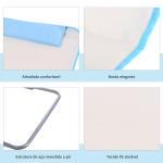 Conjunto de 2 Esteiras de Praia com Encosto Reclinável em 5 Níveis Bolsa de Transporte e Apoio de Cabeça 48x134x33 - 43 cm Branco Creme