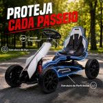 Go Kart Elétrico para Crianças Kart a Bateria 12V Velocidade Ajustável 3 - 5 km/h e Cinto de Segurança 100x58x58,5 cm Branco