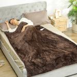 Manta Elétrica 180x130 cm Manta Térmica com Tecido Suave 10 Níveis de Temperatura e Temporizador Marrom