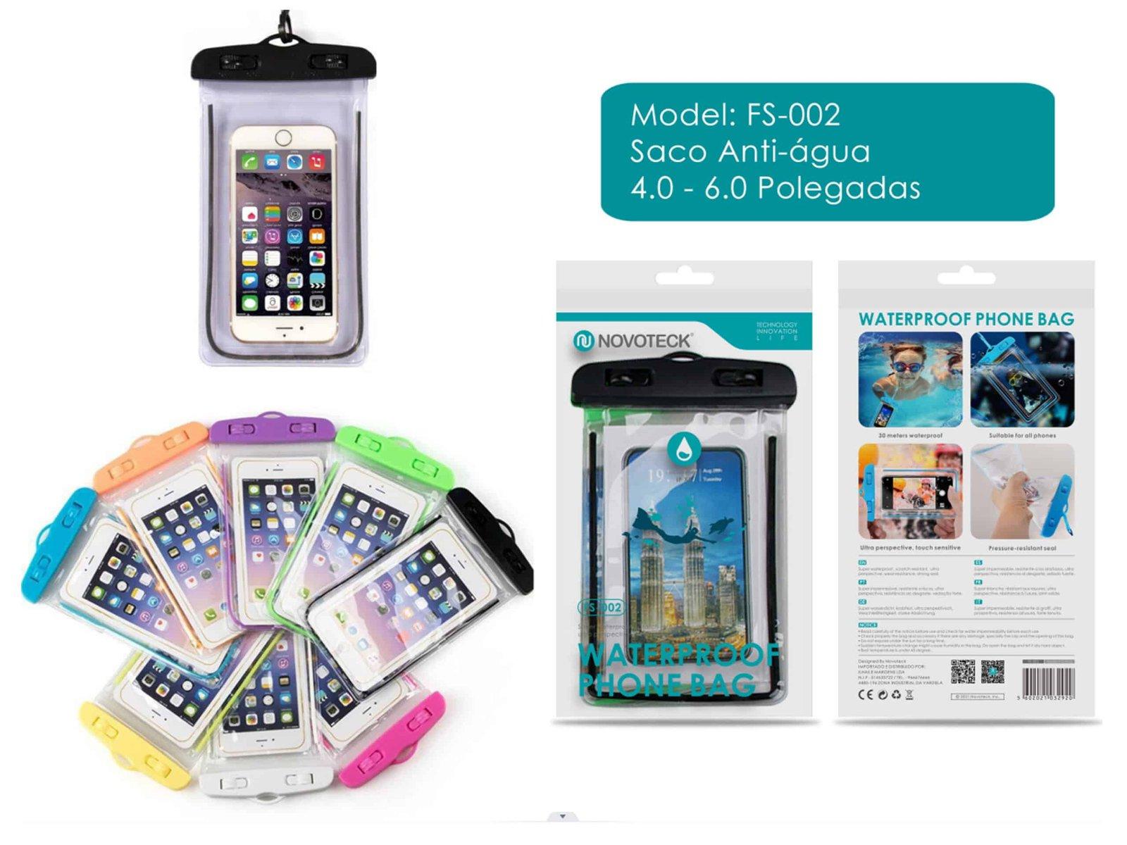 Bolsa Impermeável Anti-Água para Telemóvel 4.0-6.0 Polegadas FS-002