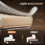 Cadeira de Escritório com 7 Pontos de Massagem com Apoio para os Pés Retrátil, Altura Ajustável, Comando Remoto e Tecido PU Branco