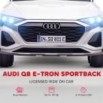 Carro Elétrico para Crianças Carro Audi Q8 Etron Sportback Infantil 12V Faróis Buzina e Música 98x49,5x43 cm Branco