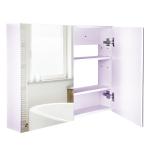 Armário Casa de Banho com Espelho com 2 Portas 3 Prateleiras Internas Estilo Moderno 80x15x60 cm Roxo Claro