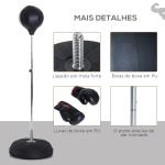 Saco de Boxe de Pé Punching Ball com Altura Ajustável em 4 Níveis 126 - 144 cm Base Preenchível e Luvas de Boxe para Adultos e Adolescentes Preto