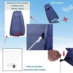 Tenda de Duche para Campismo Dobrável Pop UP Tenda de Privacidade com proteção UV e Tecido Impermeável 100x100x185cm Azul Escuro