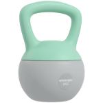 Kettlebell de 8 kg Pesa Russa Preenchida de Areia Metálica e Alça Antiderrapante para Treino em Casa Ginásio 19x19x28 cm Cinzento