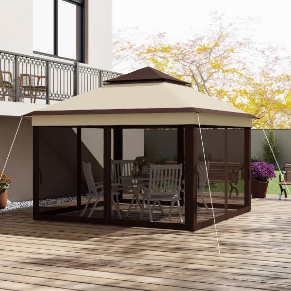Tenda Dobrável 3,26x3,26x2,72 m com Altura Ajustável 4 Painéis de Malha Proteção UV30+ e Bolsa de Transporte Cinza