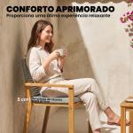 Conjunto de 2 Cadeiras de Jardim Exterior em Madeira Empilháveis com Almofadas Removíveis Braços Encosto 59x55x86 cm Madeira