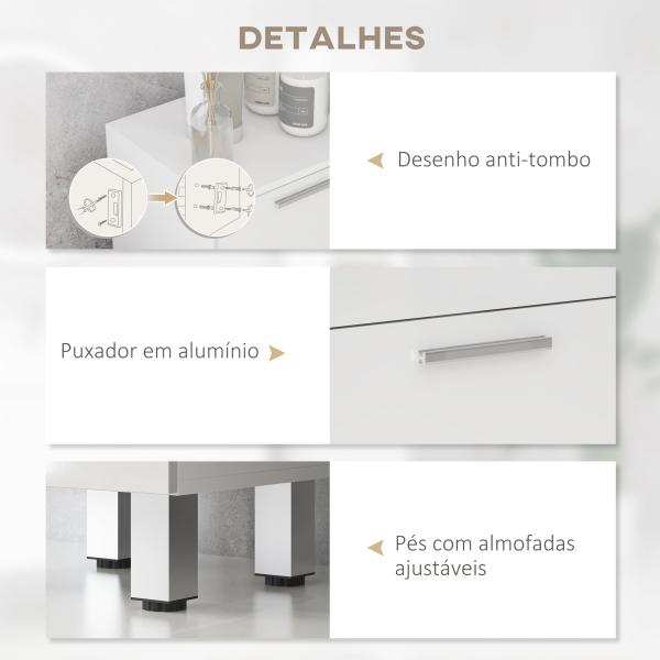 Móvel Auxiliar Casa de Banho Moderno Móvel de Armazenamento Casa de Banho com 4 Gavetas Anti - Tombo 30x30x93 cm Branco