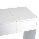 Toucador de Maquilhagem com Branco e Tampa Dobrável Mesa de Maquilhagem com Compartimentos e Gaveta 80x40x79cm Branco