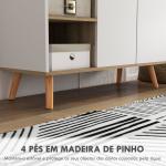Aparador Branco para Sala de Estar com 1 Gaveta 2 Portas de Fechamento Suave e Prateleiras Ajustáveis 95x35x85 cm Madeira